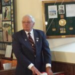 The Chairman of Le Cercle De Carteret - Mike De Carteret with the memorial plaque
